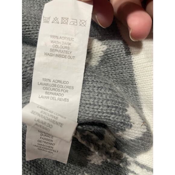 Young Dimension Hooded Cardigan Sweater Girls Sz 3-4 White Gray *TIny Flaw - Picture 9 of 10